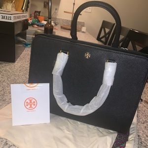 NWT Tory Burch Authentic Black Emerson Satchel